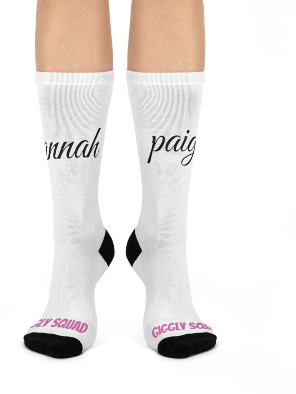 Giggly Squad - Hannah Berner & Paige Desorbo White Knee-High Socks